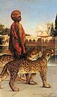 Benjamin Jean Joseph Constant Canvas Paintings - Palace Guard with Two Leopards